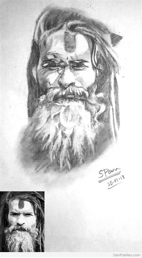 amazing pencil sketch  monk desipainterscom