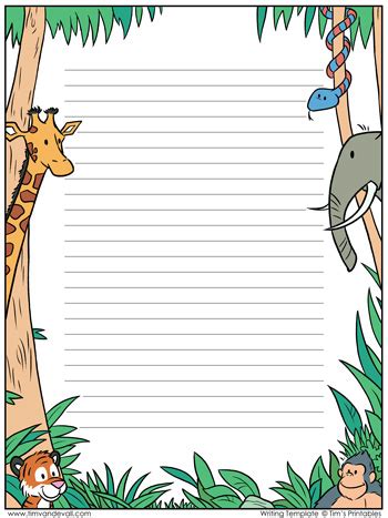 Animal Writing Paper - Tim's Printables