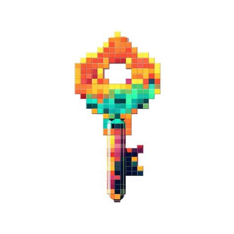 Premium Photo | Pixel art key with vibrant colors by pixelplantmaster