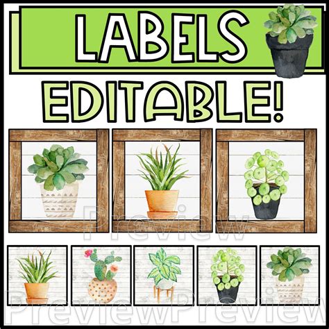 Plant Editable Labels | Confetti & Creativity