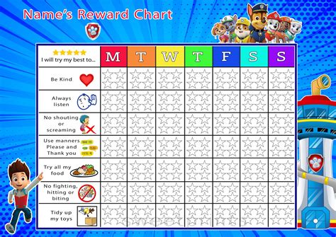 Behavior Reward Charts For Good Reward Chart Update Reward Chart ...