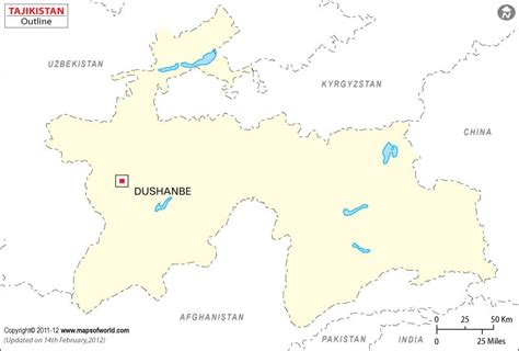 Tajikistan Map Outline | Blank Map of Tajikistan