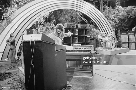 keyboard player jon lord performing  english rock group deep