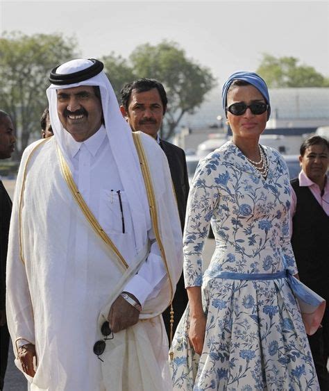 Emir Sheikh Hamad Bin Khalifa Al Thani And His Wife Sheikha Moza Bint Nasser Al Missned Of