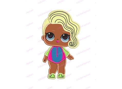 Surfer Babe LOL Dolls Surprise Applique Design