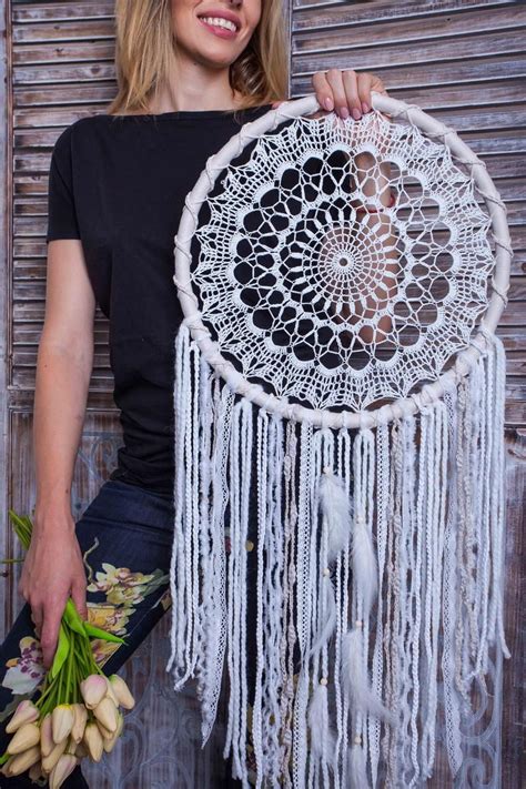 Crochet Wall Hanging Lace Dream Catcher Big Dream Catcher Etsy In