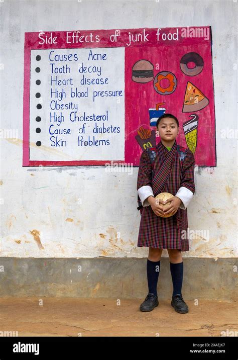 Portrait of a boy in front of a junk food mural in Rubesa Primary ...