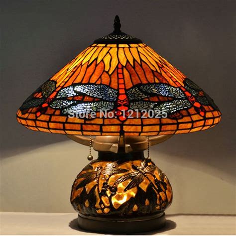 Glass Topped Dragonfly Table Antique Tiffany Style Dragonfly Double Lit Stained Glass Table