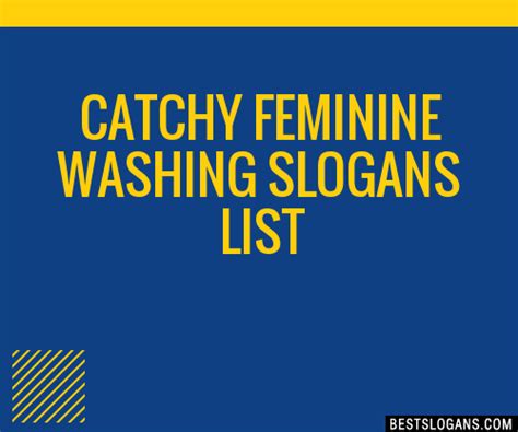 100 Catchy Feminine Washing Slogans 2024 Generator Phrases And Taglines