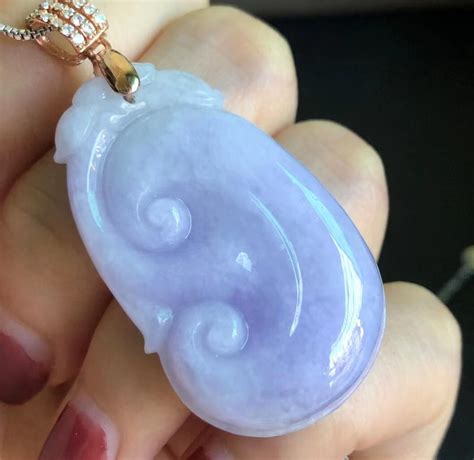 Natural Lavender Jadeite Pendant Certificated Grade A Natural Rich