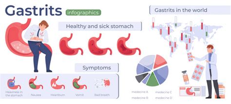 Gastritis Infographic Elements Set Royalty Free Vector Image