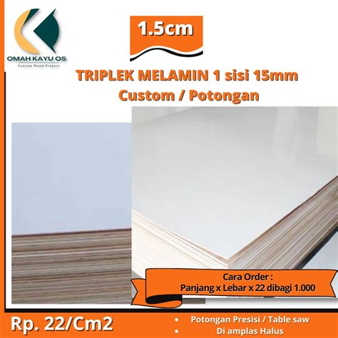 Jual Triplek Multiplek Plywood Melamin 15mm Satu Muka Sisi Custom