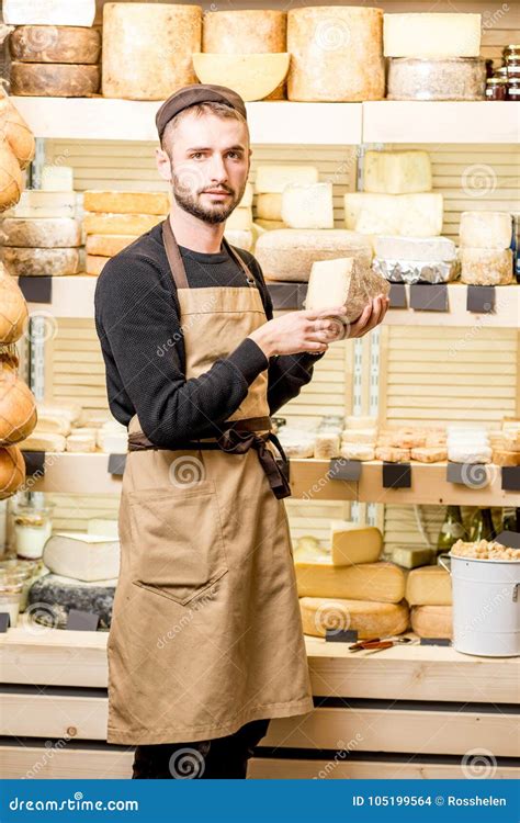 Cheese Seller Portrait Stock Photo Image Of Happy Male 105199564