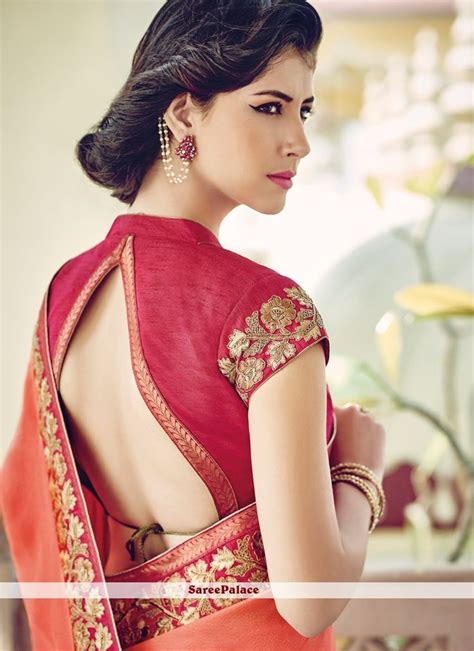 Lively Georgette Embroidered Work Designer Saree Saree Blouse Designs