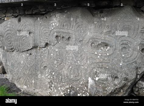 Neolithic Carvings At Newgrange Ireland Stock Photo Alamy