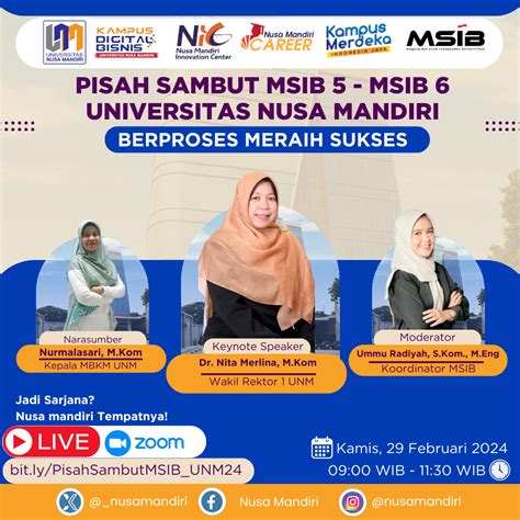 Universitas Nusa Mandiri Gelar Pisah Sambut MSIB 5 MSIB 6 Bersama