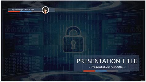 Free computer security PPT #64926 | SageFox PowerPoint Templates.