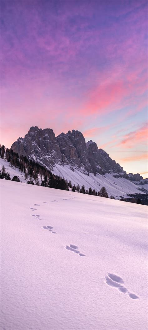 雪山 脚印 风景 手机 壁纸phone高清大图 彼岸桌面