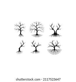 Naked Tree Silhouettes Set Handdrawn Isolated Stock Vector Royalty Free Shutterstock