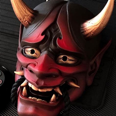 Jijk Japanische Samurai Oni Maske Latex Assassin Maske Anime Dämon Gesichtsabdeckung Ghostface