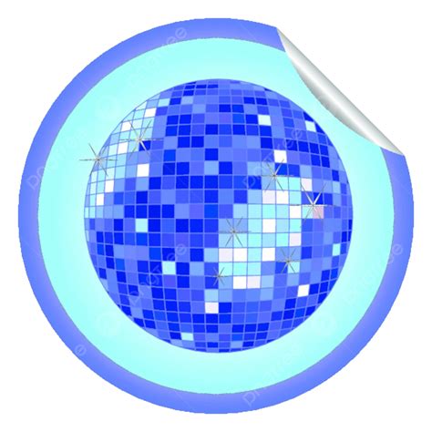 Disco Ball Blue Sticker Graphic Bright Night Vector Graphic Bright