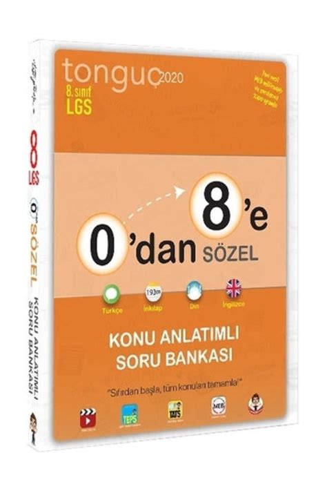 Tonguç Akademi Tonguç 8 Sınıf 0 Dan 8 E Sözel Konu Anlatımlı Soru Bankası