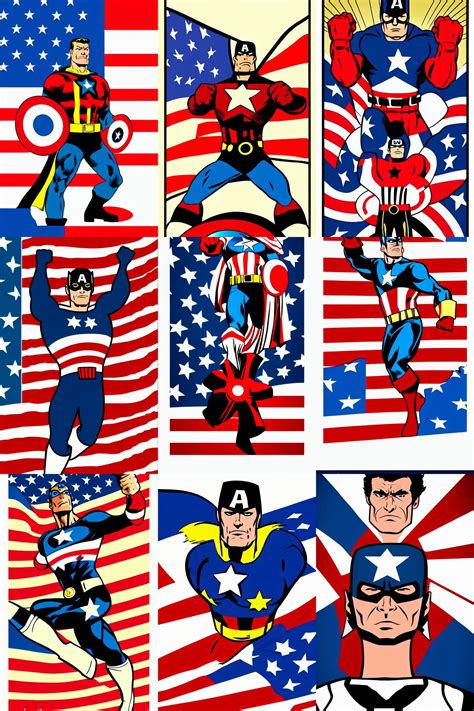 Captain South America American Comic Style High Stable Diffusion