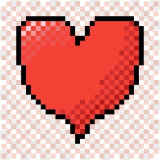 Empty Pixel Heart Pink 8 Bit Heart Clipart Large Size Png Image