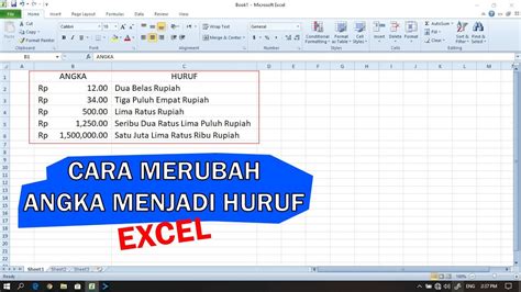 Cara Merubah Angka Menjadi Huruf Di Excel YouTube