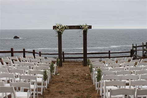 Decorated Redwood Arch Wedding Site Mendocino Coast Tent Wedding