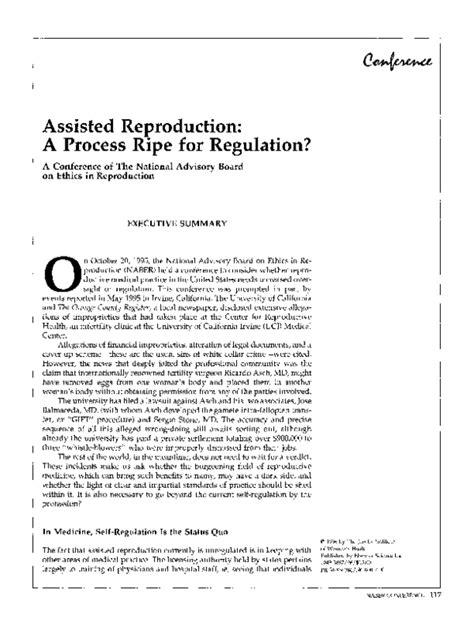 Pdf Regulating Assisted Reproduction Addressing Ethical Concerns