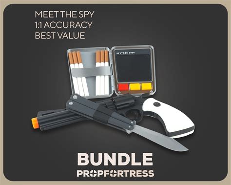 Spy Stock BUNDLE Knife, Revolver, Disguise Kit team Fortress 2/TF2 1:1 ...