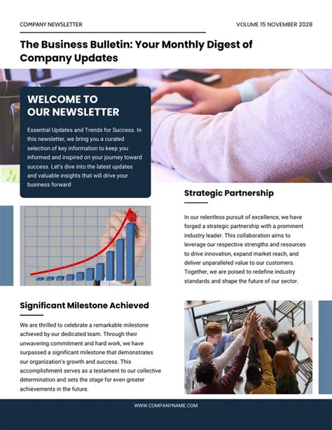 Company Business Bulletin Newsletter Template Venngage