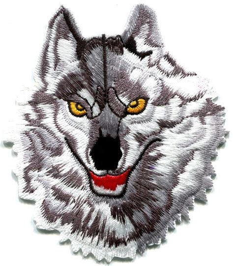 Lone Wolf Wolves Embroidered Appliques Iron On Patches Sew Crafts