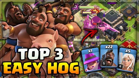 Top 3 Best Th9 Hog Rider Attack Strategy Clash Of Clans Youtube