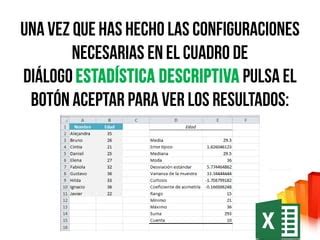 Como Hacer Estadistica Descriptiva Con Excel Ppt