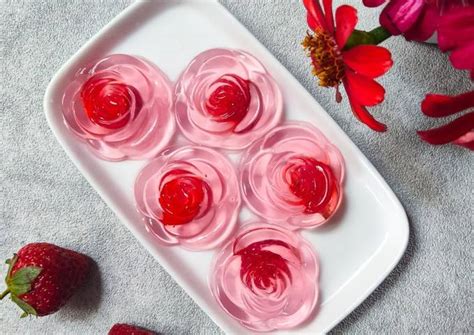 Resep Jelly Strawberry Cantik Oleh Ummu Azzam Cookpad