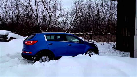 Kia Sportage Sl 20 At In Deep Snow Youtube