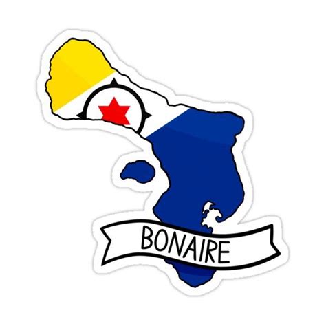 Bonaire Flag Map Sticker Sticker For Sale By Drawingvild In 2023