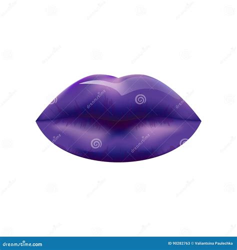 Blue Lips On White Background Vector 90282763