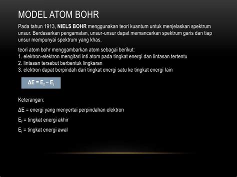 PPT DASAR TEORI QUANTUM DAN MODEL Atom BOHR PowerPoint Presentation