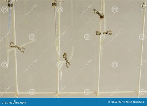 Burettes with a Tripod for Chemical Glassware. Stock Image - Image of medicine, place: 165587937