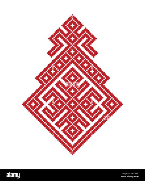 Russian Old Embroidery And Pattern Vector Pattern Of Slavic Ornament