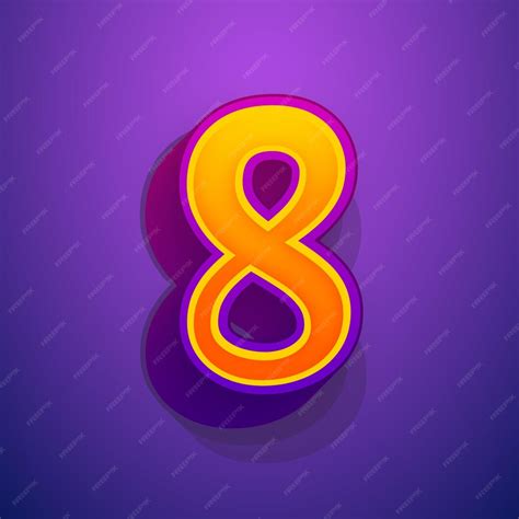 Premium Vector A Purple And Orange Number 8 With A Purple Background