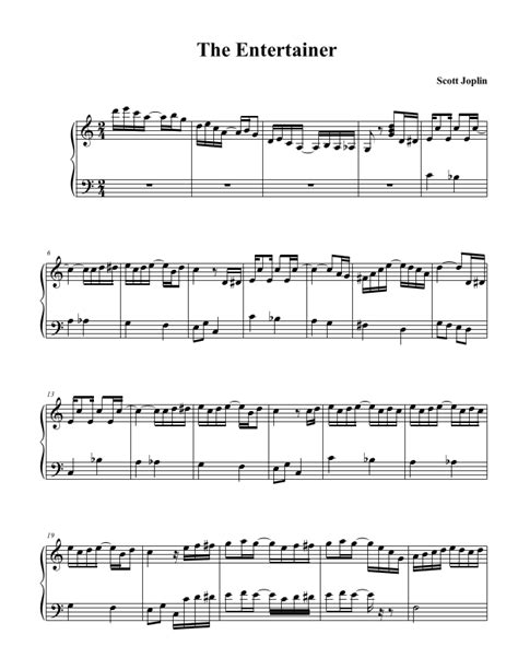 The Entertainer By Scott Joplin Sheet Music For Piano Solo At Sheet