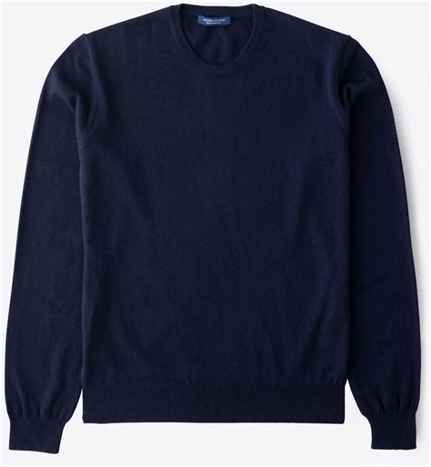 Navy Merino Crewneck Sweater By Proper Cloth