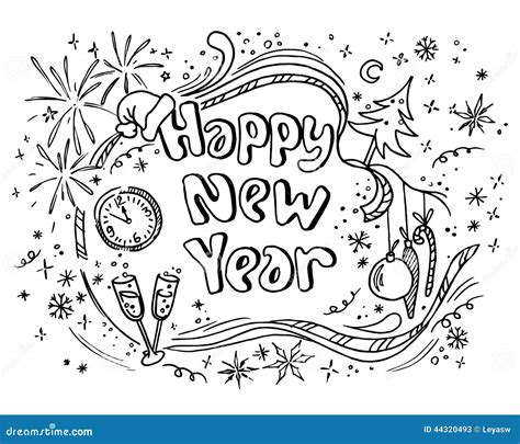 Doodle New Year Stock Vector Image