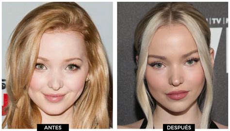 Antes y Después Foxy eyes de Dove Cameron con Maquillaje