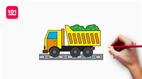 How To Draw A Dump Truck Easy Step By Step Drawing Tutorial Youtube