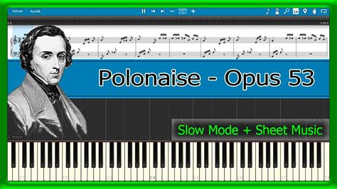 Polonaise Opus Chopin Slow Sheet Music Piano Tutorial